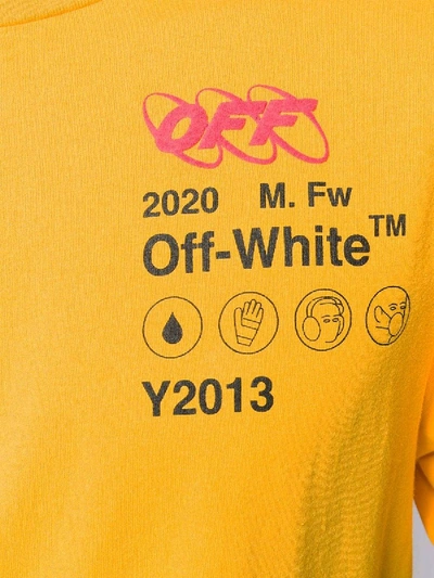 Shop Off-white Yellow Industrial Print T-shirt