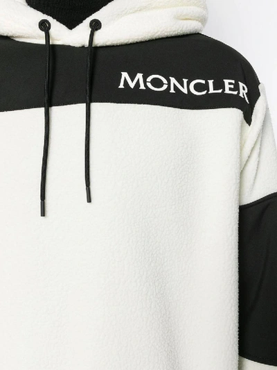 Shop Moncler Monochrome Logo Print Hoodie