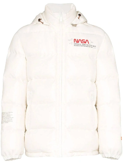 Shop Heron Preston Nasa Space Puffer Jacket In White