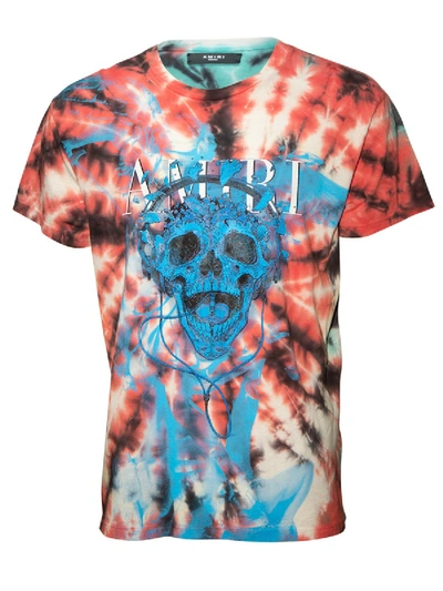 Shop Amiri Skull Print Tie-dye T-shirt Red