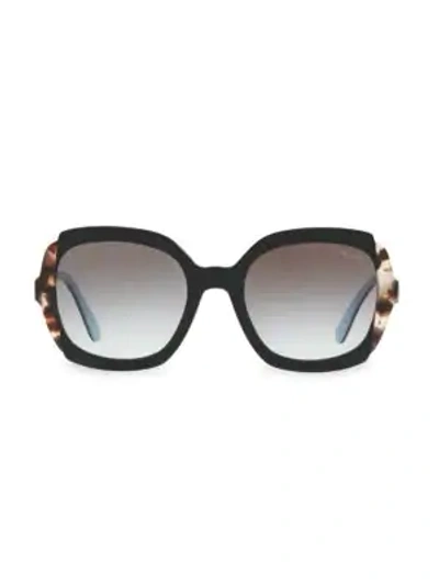 Shop Prada 54mm Contrast Rounded Square Sunglasses In Black