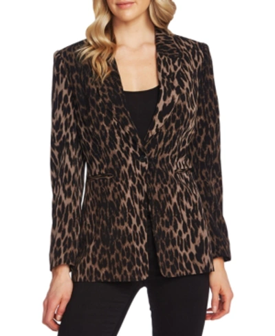 Shop Vince Camuto Animal-print Blazer In Leopard