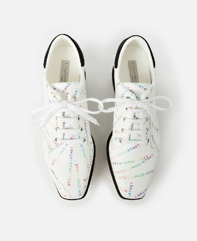 Shop Stella Mccartney Rainbow Elyse Monogram Shoes In Off White