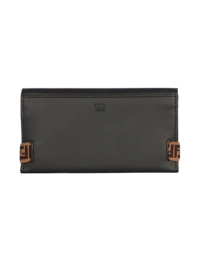 Shop Fendi Leather Wallet In Black