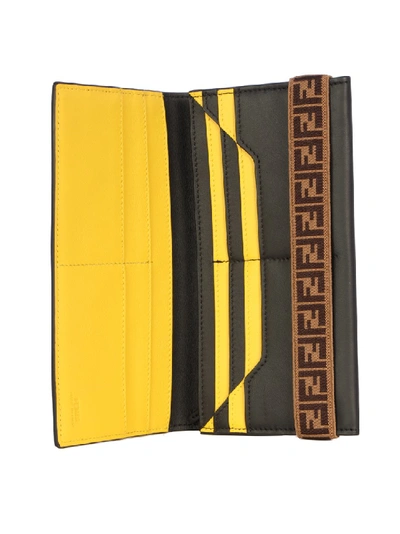 Shop Fendi Leather Wallet In Black