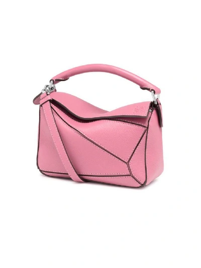 Shop Loewe Mini Puzzle Bag Leather Pastel Pink