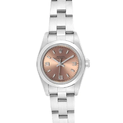 Shop Rolex Oyster Perpetual 24 Nondate Salmon Dial Ladies Watch 76080