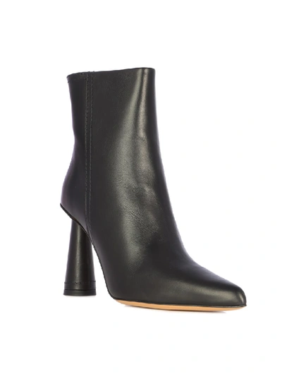 Shop Jacquemus Leather Ankle Boots In Grey