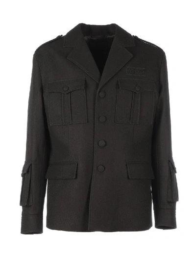 Shop Prada Wool Jacket In Black