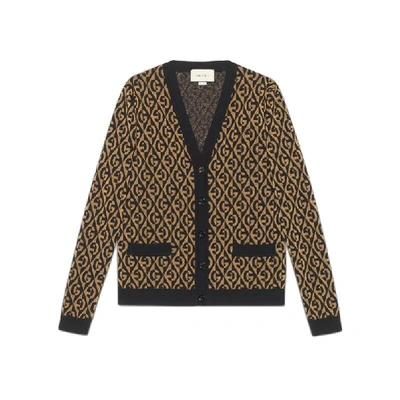 Shop Gucci Wool-blend Cardigan In Black