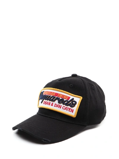 Shop Dsquared2 Maxi Logo Patch Black Baseball Cap