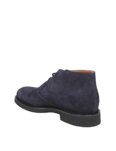 Shop Doucal's Suede Ankle Boot In Black