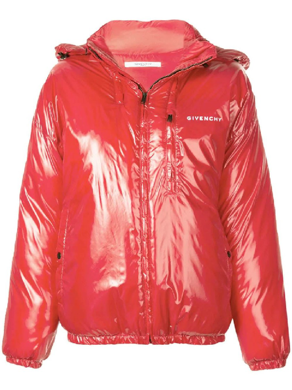 Givenchy Red Women's Hooded Puffer Coat ModeSens