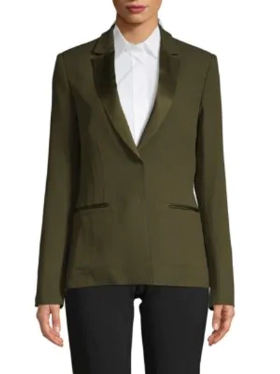 Shop Versace Notch Lapel Jacket In Army