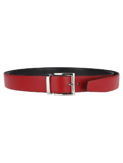 Shop Prada Leather Belt In Red