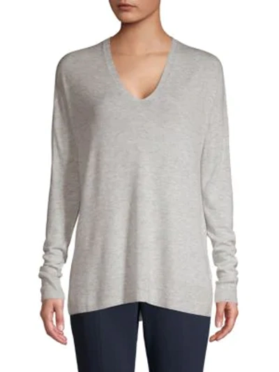 Shop Vince Oversized Wool-blend Pullover In Heather Grey