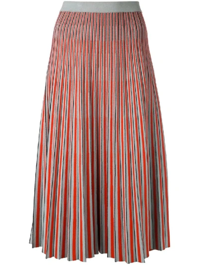 Shop Proenza Schouler Red Women's Jacquard Knit Skirt In Grey