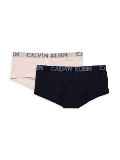 Shop Calvin Klein 2-pack Cotton-blend Boyshorts In White
