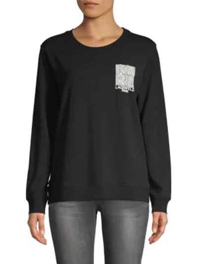 Shop Karl Lagerfeld Logo Graphic Sweatshirt In Black