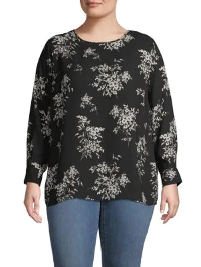 Shop Vince Camuto Plus Delicate Blouse In Rich Black