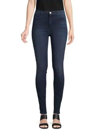 Shop J Brand Maria High-rise Skinny Jeans In Dark Blue
