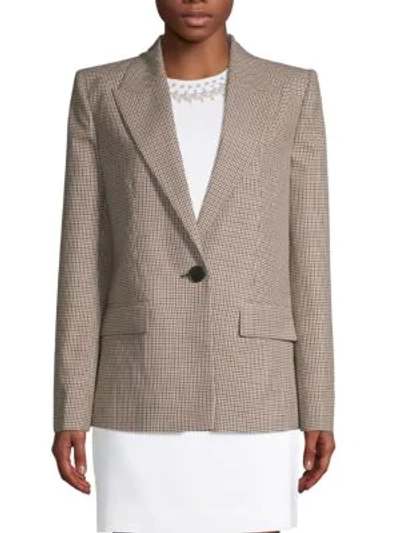 Shop Givenchy Tattersall Plaid Wool-blend Blazer In Brown