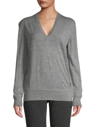 Shop Tomas Maier Heathered Wool Sweater In Grey