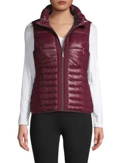 Shop Marc New York Quilted Packable Vest In Burgundy