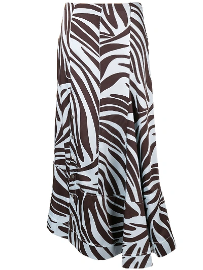 Shop 3.1 Phillip Lim / フィリップ リム Zebra Print Asymmetric Skirt In Brown