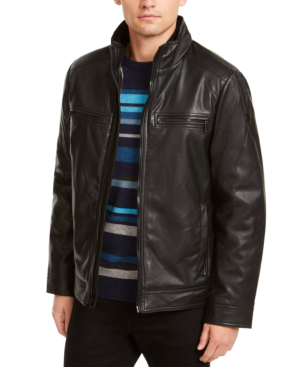 calvin klein faux leather jacket