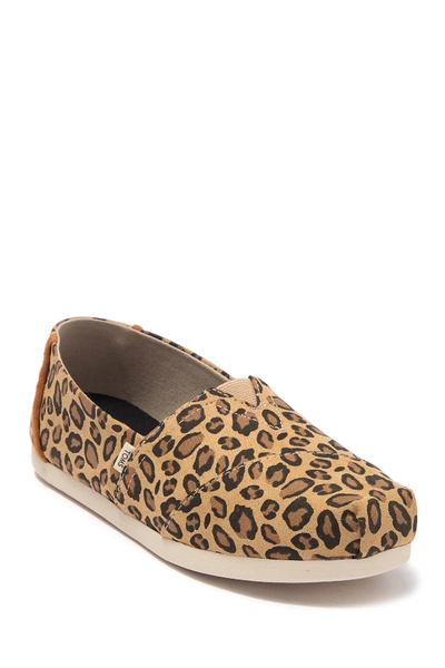 Shop Toms Leopard Print Slip-on Flat In Brown
