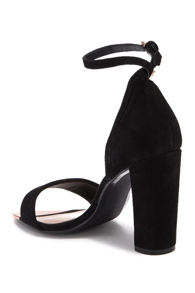 Shop Ted Baker Phanda Suede Strap Block Heel Sandal In Black
