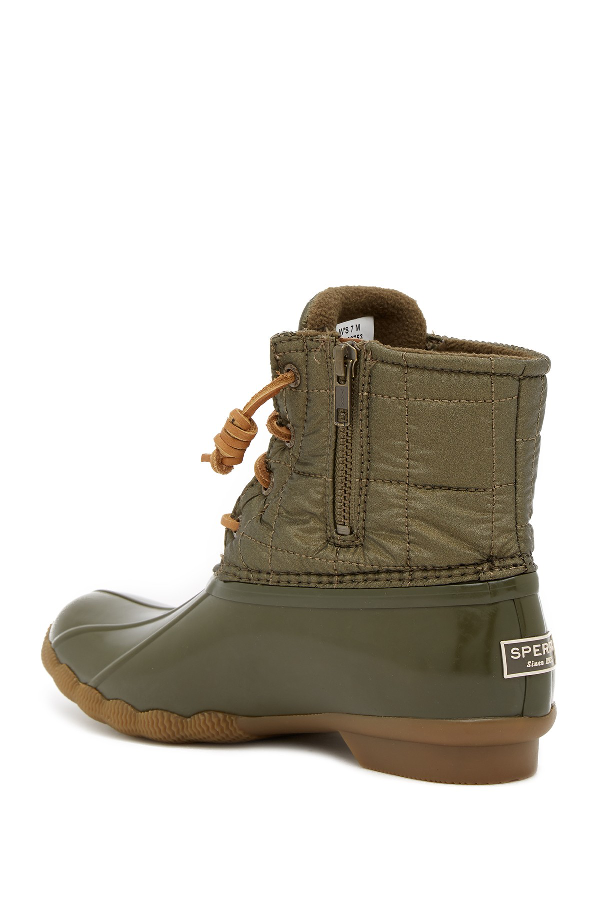 sperry saltwater shiny quilted waterproof boot