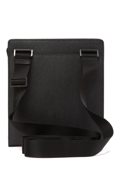 Shop Ferragamo Textured Leather Messenger Bag In Black
