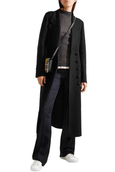 Shop Burberry Woman Double-breasted Cashmere Coat Black