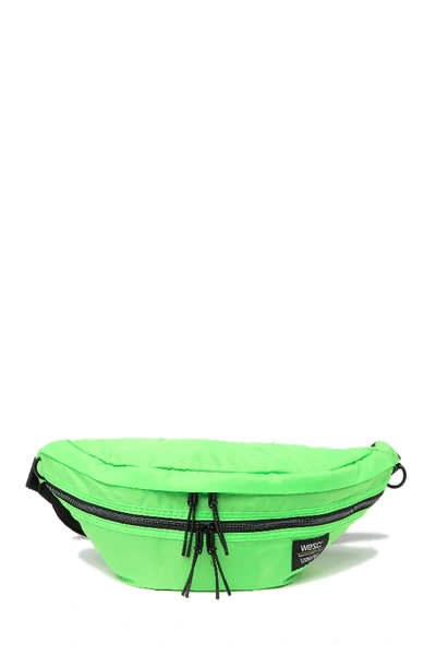 Shop Wesc Nylon Xl Belt Bag In Neon Green