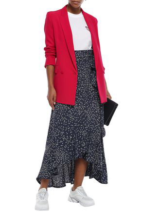 ganni barra crepe skirt
