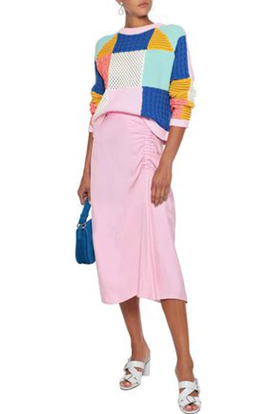 Shop Paper London Woman Kimi Patchwork Cotton Sweater Multicolor