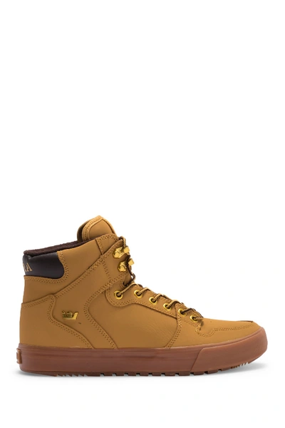 Shop Supra Vaider Suede High-top Sneaker In Amber Gold-light Gum
