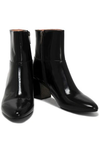 Jil Sander Navy Woman Glossed-leather Ankle Boots Black | ModeSens