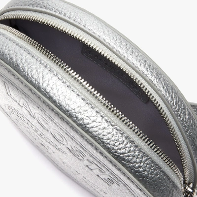 Lacoste Women's Croco Crew Grained Leather Oval Belt Bag In Silver |  ModeSens