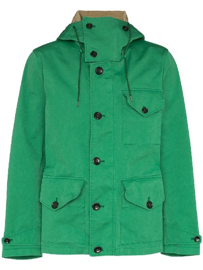 Shop Ten C Hooded Parka Jacket In Green