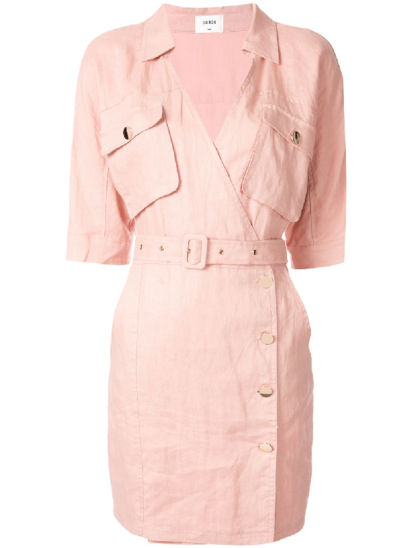 Suboo Manny Utility Wrap Mini Dress In Pink ModeSens