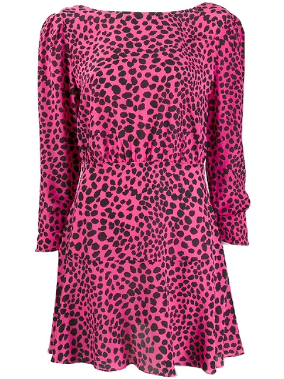 Shop Rixo London Kyla Leopard Print Dress  In Pinkleopard