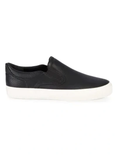 Shop Vince Men's Fairfax-b Leather Sneakers In Black