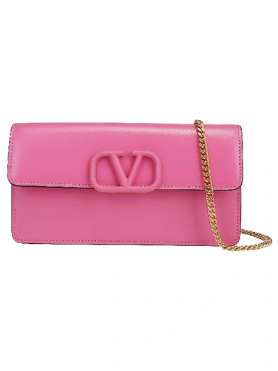 Shop Valentino Chain Wallet In Mac Rose