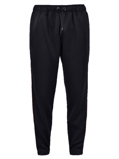 Shop Burberry Branded Trousers In Black