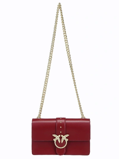 Shop Pinko Love Simply Shoulder Bag In Dark Red