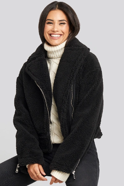 Short black teddy clearance jacket