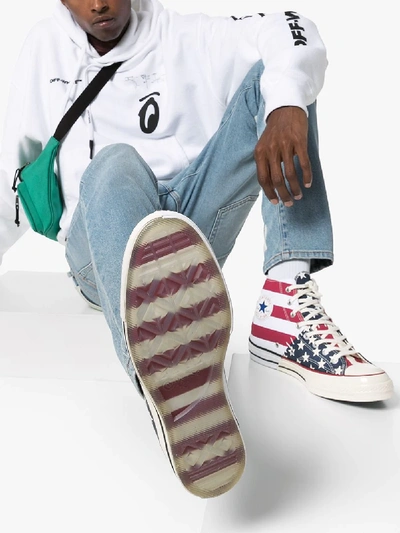 Shop Converse Blue Ct70 Archive Remix Flag Sneakers In Multicolour